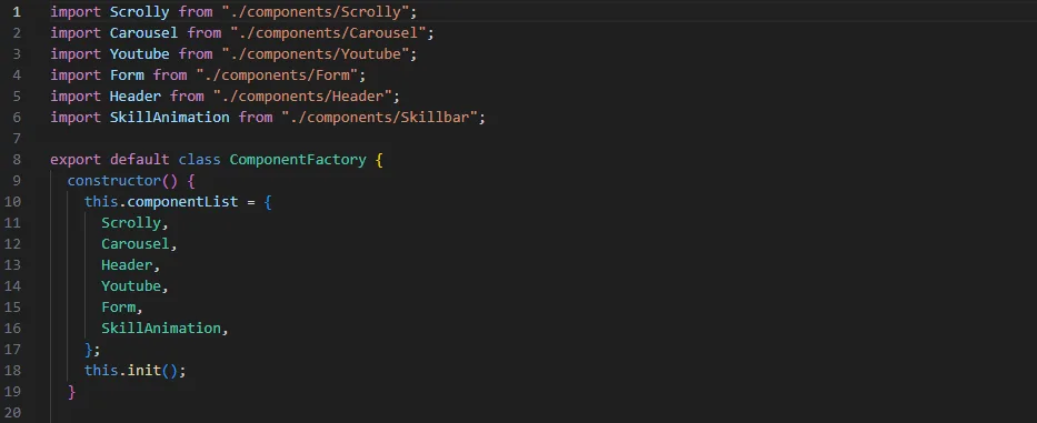 Component Factory code