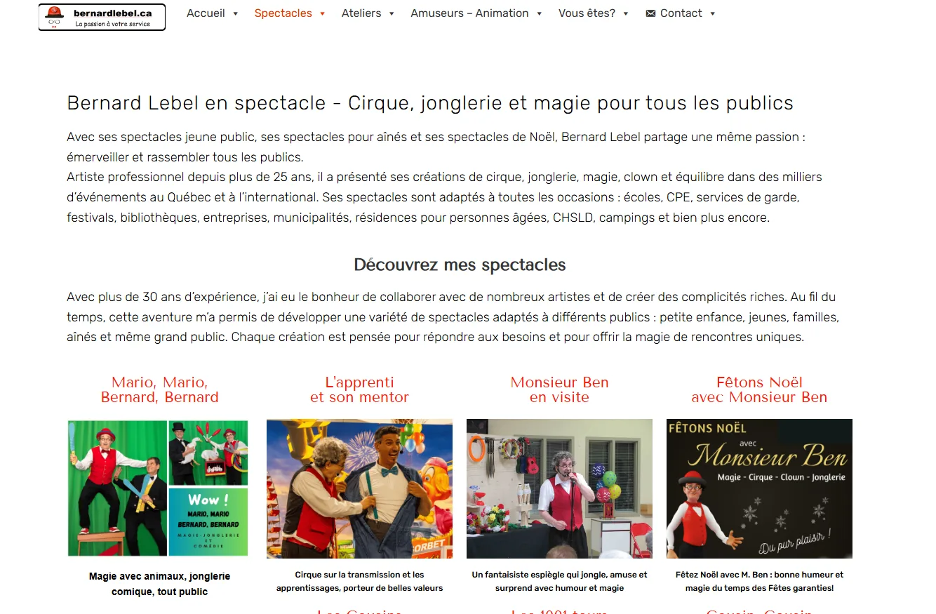 Page d'accueil